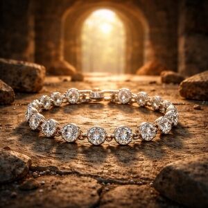 Silver Tone Clear Stone Bracelet